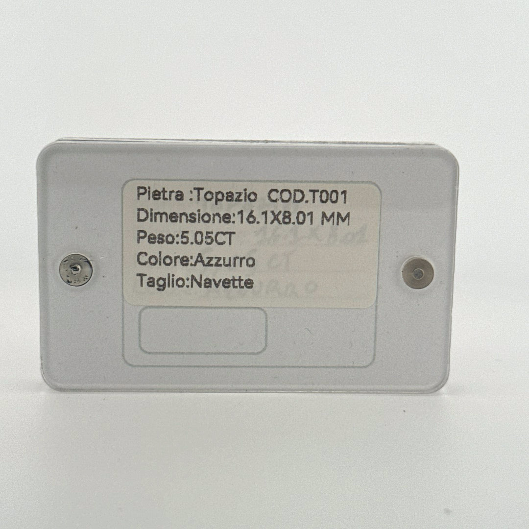 topazio azzurro navette natural blister 5.05ct