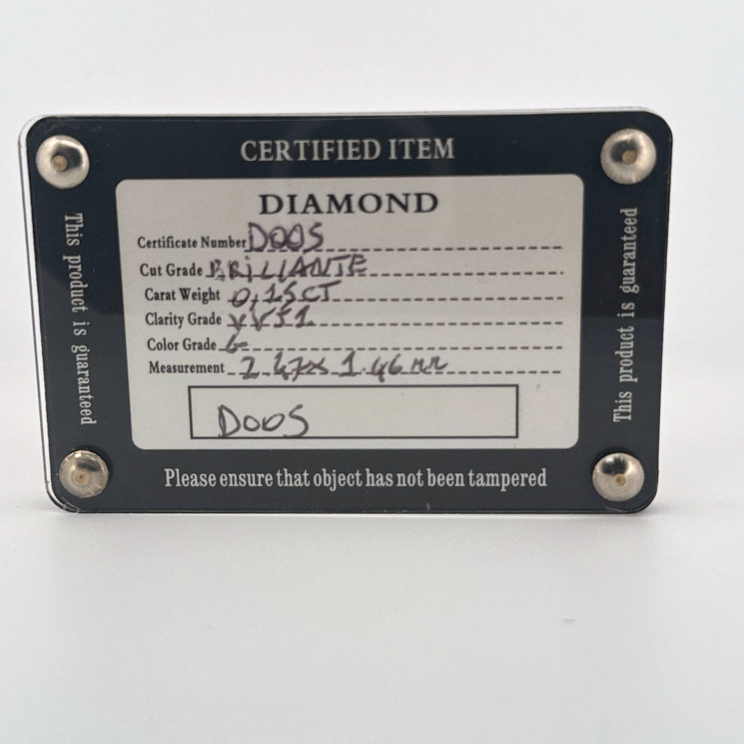 diamond diamante blister G VVS1 round brillant 0.15CT