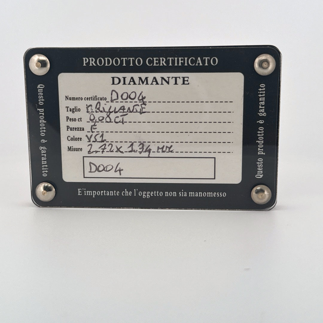 diamond diamante blister E VS1 round brillant 0.08CT