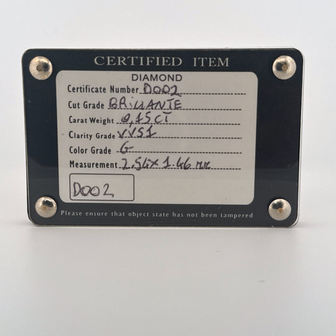 diamond diamante blister round brillant 0.15CT G VVS1