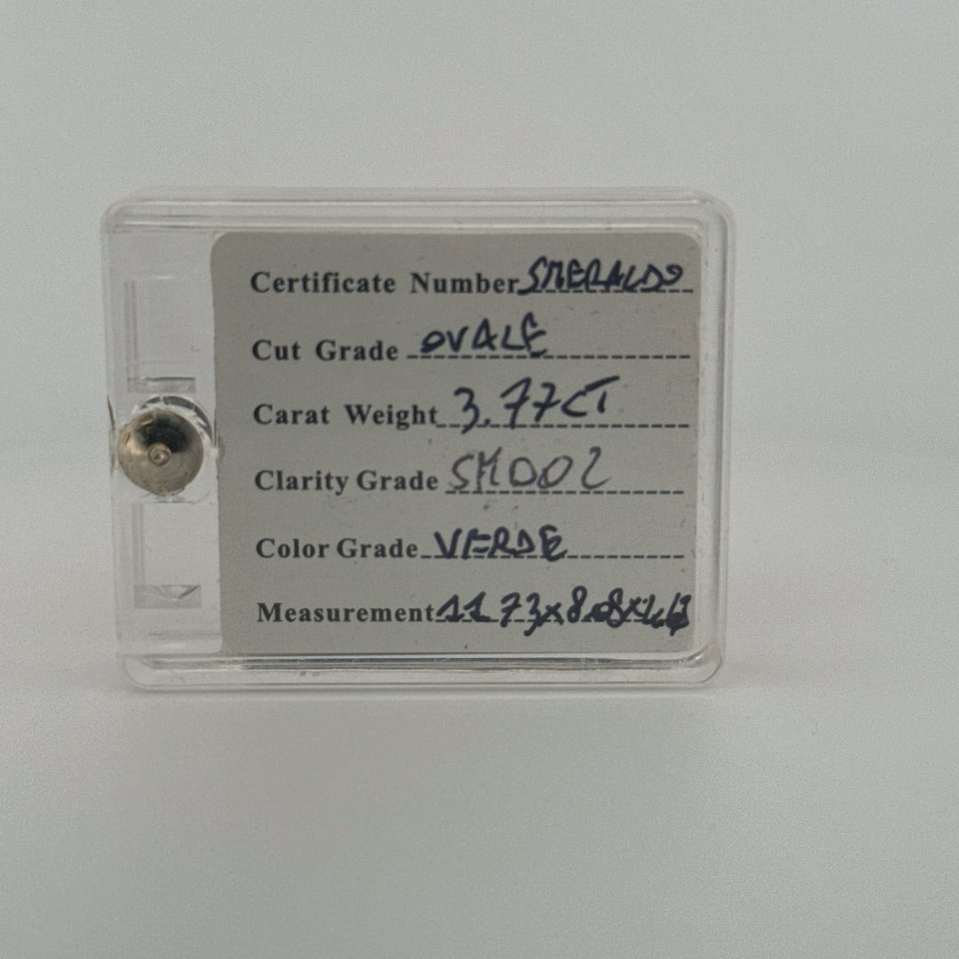 smeraldo emerald natural ovale blister green 3.77ct