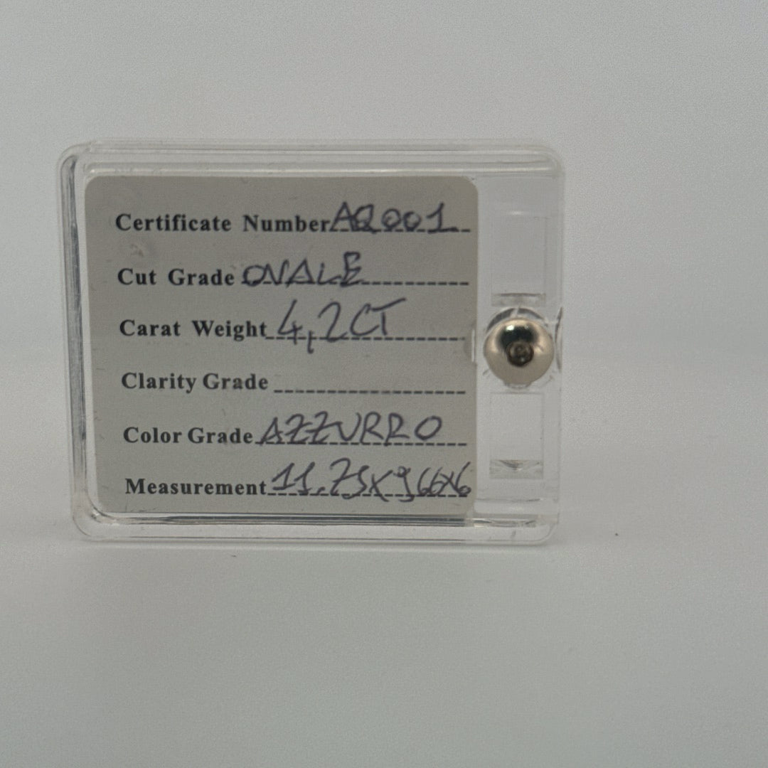 acquamarina naturale natural blister ovale 4.20ct